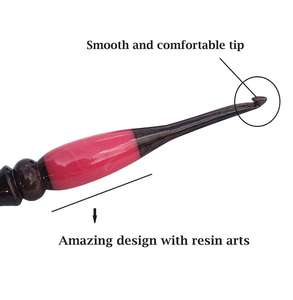 Wooden <b>Crochet</b> <b>Hook</b> Ergonomic <b>Hook</b> Resin Handmade Wooden For Knitting Resin <b>Crochet</b> <b>Hook</b> 3mm to 12mm Sizes - Product Image 2
