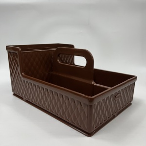 Custom PP Multi-Compartment <b>Plastic</b> Tray with Drain Hole Handle Restaurant Dining Table OEM/ODM Custom Logo <b>Storage</b> <b>Bins</b> & <b>Boxes</b> - Product Image 4