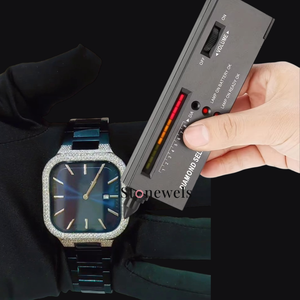 Montre de luxe pour hommes/femmes laboratoire naturel cultivé Moissanite diamant formel décontracté pour tous les jours vêtements de bureau cadran fenêtre verre - Product Image 4