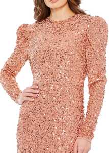 ชุดเดรสประดับด้วยลูกปัดสำหรับงานเลี้ยงตอนเย็นงานพรอมสีโรสโกลด์ยาวทรงตรงเข้ารูปแบบเจ้าหญิงสำหรับงานแต่งงาน - Product Image 2