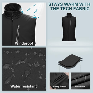 Sin mangas Lluvia Nieve Trabajo Hombres Cómodo Durable Softshell Chaqueta Cortavientos Impermeable para deportes al aire libre Senderismo Temporada de invierno - Product Image 3