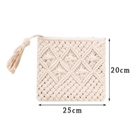Pochette de maquillage réutilisable double face en coton et polyester écologique beige, accessoire de mode en gros, trousse de toilette de voyage à fermeture éclair
