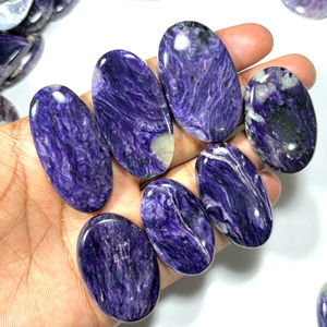 แหวนอัญมณีชาร์ไรต์ทรงหลวมทำด้วยมือทำจากพลอยชาโรไมท์ทรงผสมอัญมณีธรรมชาติ - Product Image 2