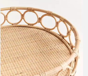 Plateau de service en rotin rond naturel en gros, parfait pour la décoration et l'ornement. - Product Image 3
