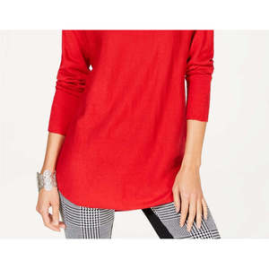 INC International Concepts Maglione Tunica Rosso da Donna, Stile Vintage Casual con Decorazione a Bottoni e Lunghezza Lunga per l'Autunno - Product Image 3