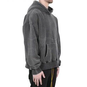 Sudaderas con capucha personalizadas para hombre Sudadera con capucha lavado ácido sólido Casual Hip Hop Streetwear Sudadera con capucha lavado ácido - Product Image 3