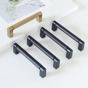 Tiradores de Muebles de Lujo con Textura Moleteada, de Aleación de Zinc, para Gabinetes de Cocina, Cajones y Puertas de Armario, en Negro y Dorado - Product Image 4