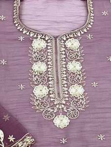 Designer moderne indien pakistanais vêtements non cousus brodés à la main belle fête traditionnelle porter des costumes mode-avant - Product Image 2