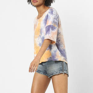 Camiseta de mujer de gran tamaño hecha a medida de alto fabricante coreano Estilo de calle de moda con patrón sólido y logotipo frontal - Product Image 4