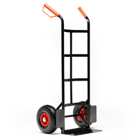 Chariot à main industriel en métal et caoutchouc avec capacité de charge de 200 kg, pneus pneumatiques personnalisables OEM