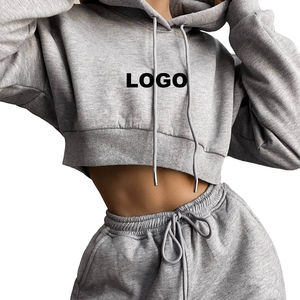 Conjunto Deportivo de 2 Piezas con Diseño Personalizado y Logotipo, Sudadera con Capucha y Pantalones Deportivos Bordados para Mujer en Colores Sólidos - Product Image 2