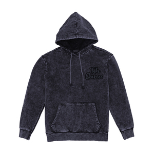 เสื้อฮู้ดล้างกรดขนาดใหญ่แขนเสื้อแบบสวมหัวเสื้อมีฮู้ดผ้าขนแกะแฟชั่นแฟชั่นมีโลโก้พิมพ์ลายหน้าจอ - Product Image 4