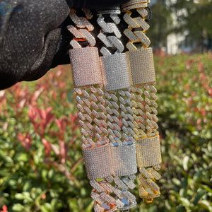 Gold Plated Iced Out VVS1 Lab Grown Diamond <b>Cuban</b> <b>Link</b> <b>Chain</b> 22MM Hip Hop <b>Chain</b> 925 Sterling <b>Silver</b> Miami <b>Cuban</b> <b>Chain</b> - Product Image 2