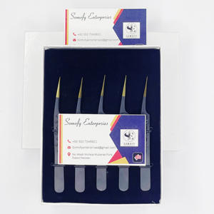 Pinces à épiler professionnelles Somofy Enterprises en acier inoxydable de haute qualité pour extensions de cils, pointe fine, antistatiques, durables - Product Image 1