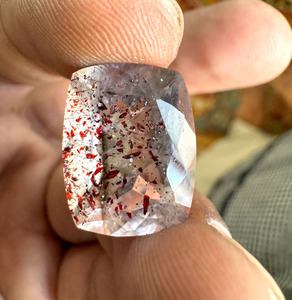 Gema Natural Super Seven con Corte Cojín, Multicolor, Diseño Único, Componente para Joyería con Relleno de Fractura, A.K. Gemas SV-1 - Product Image 6