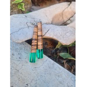 Boucles d'oreilles pendantes en résine et en bois pour bijoux faits à la main, accessoires tendance et à porter au quotidien - Product Image 5