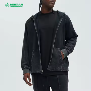 Sweat-shirt unisexe de haute qualité avec fermeture éclair, 100% coton, poids lourd 500 GSM, respirant, séchage rapide, vêtement d'hiver pour la rue - Product Image 2