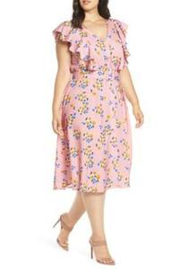 Robe décontractée à manches courtes, à imprimé floral, de style nouveau, à col haut, longueur genou - Product Image 2