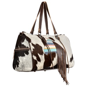 Bolso bohemio hecho a mano de piel auténtica de vaca para mujer, bolso vintage con cierre de cremallera y borla - Product Image 2