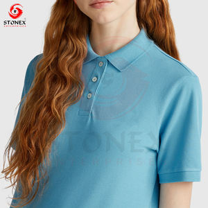 Camisetas de golf de mujer diseñadas a la moda Camiseta polo con impresión gráfica personalizada al por mayor - Product Image 3
