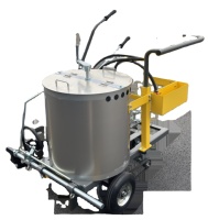 Machine de marquage routier thermoplastique manuelle à haute efficacité avec distributeur de billes de verre pour la traçage des lignes de chaussée