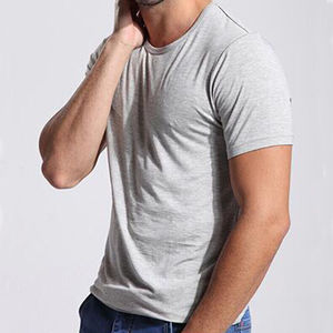 Camiseta de hombre hecha de material transpirable y de secado rápido más vendida, ropa informal, camisetas ajustadas lisas ajustadas a precio al por mayor, OEM - Product Image 2