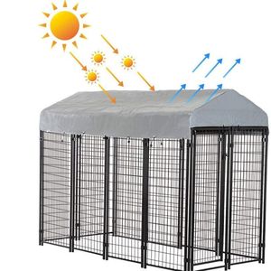 Große verzinkte Hundekisten-Zwinger im Freien 8cm Lücke Vertikale Stangen Nachhaltiger stilvoller quadratischer Gürtel für Haustier käfige für Laufs tall platten - Product Image 4