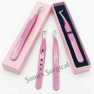 Meilleures pinces à épiler pour extensions de cils en acier inoxydable haut de gamme, multi-pièces, stockage, pinces à épiler pour extensions de cils greffées - Product Image 2