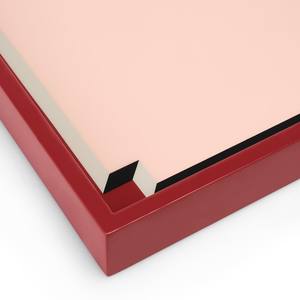 Plateau rectangulaire en laque rose fait à la main, écologique, best-seller en gros, élégant et brillant, pour la décoration d'hôtels et de restaurants - Product Image 2