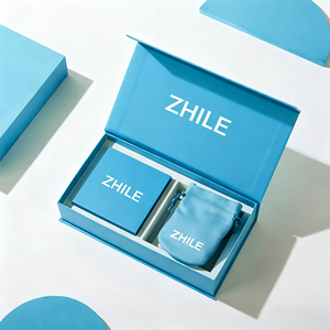 Премиальные подарочные коробки для ювелирных изделий с логотипом на заказ, жесткие бумажные коробки-ящики, перерабатываемые, для серег, с бархатным мешочком - Product Image 6