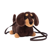 Sac bandoulière en peluche Teckel Jallycat, chien saucisse mignon, sac à bandoulière en forme de poupée animal en peluche, cadeau Kawaii
