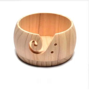 Handmade Polished Solid Wood Lightweight Round Yarn Storage <b>Bowl</b> with Lid-MULTI CRAFT Antique Home Decor - Product Image 3
