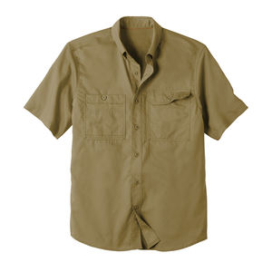 Camisas de Trabajo con Botones y Logotipo Personalizado para Hombre, Camisa de Trabajo de Manga Corta Ventilada de Malla de Sarga de Algodón - Product Image 1