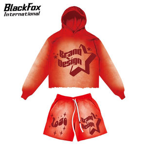 Buen vendedor Oem Service Men Clothing New Arrival Cropeed Hoodies y Jogger Set Acid Wash Sweatsuit para hombres - Product Image 2