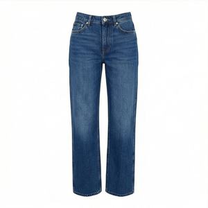 Pantalones Vaqueros de Mezclilla Lavados para Mujer, Estilo Casual, Última Moda, Corte Recto, Color Personalizado, Largos, de Lujo - Product Image 1