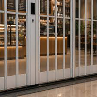 Porte coulissante pliante en polycarbonate transparent, fabrication chinoise, pour villa, patio, devanture de magasin, centre commercial, kiosque