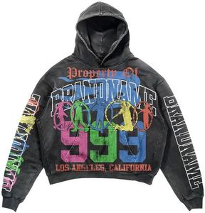 Survêtement streetwear personnalisé avec logo, imprimé en relief, délavé à l'acide, coupe évasée, broderie usée, patch en chenille - Product Image 2