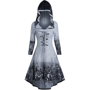 Vestido Largo Medieval con Capucha para Mujer, Disfraz de Fantasía Gótica - Product Image 4