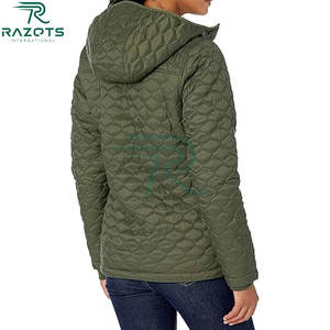 เสื้อแจ็คเก็ตผ้าฝ้ายผู้หญิงลายพิมพ์บล็อกสีถักแบบควิลท์ ขายดีประจำปี 2025 สำหรับฤดูใบไม้ร่วงและฤดูหนาว - Product Image 2