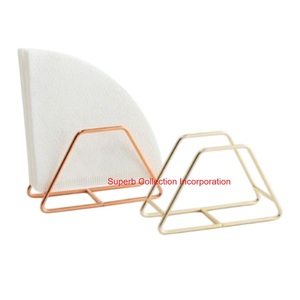Modern Rustic Wooden Napkin <b>Holder</b> With Metal Wire Stand For Dining Table <b>Kitchen</b> <b>Tissue</b> Dispenser For Home Restaurant - Product Image 3