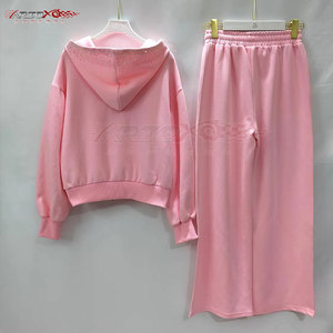 Rhinestone Embellished Women <b>Tracksuit</b> With Full Front Zip And Modern Slim Fit Premium Women Rhinestone <b>Tracksuit</b> - Product Image 3