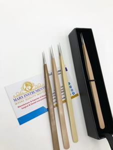 Pinzas para extensiones de pestañas de acero inoxidable antiestáticas de precisión Profesional, Diseño de punto curvo sostenible, herramientas de belleza profesionales - Product Image 5