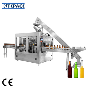 Machine de remplissage isobare automatique pour bouteilles de bière en verre, installation de mise en bouteille monobloc 3 en 1 avec capsuleuse à couronne, pré-videage au CO2 - Product Image 1