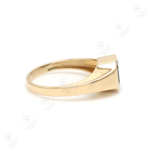 Bague classique en or massif pour hommes avec pierres précieuses 18 carats 14 carats bague octogonale en or massif taillé en émeraude naturelle pour hommes bijoux pour hommes en vrac - Product Image 4