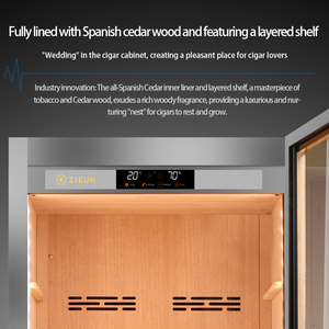 Humidor de Cigarros Inteligente de Gran Capacidad con Compresor de Humedad Constante RACHING & ZIEUN MON2800A, Gabinete de Madera de Cedro - Product Image 3