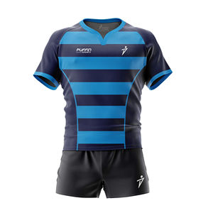 Ensemble de maillot de rugby unisexe de haute qualité, imprimé sur mesure, taille plus, en spandex/coton, jersey respirant 280g, shorts, fabrication au Pakistan, vêtements de sport - Product Image 1