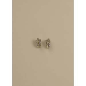 Vintage 10k Diamond <b>Earrings</b> with Double Knot Design - Product Image 1