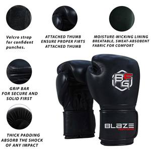 Guantes de Boxeo Profesionales OEM para Adultos, Guantes de Boxeo de Cuero de 12 oz para Entrenamiento, Sparring, Golpes y Competencia - Product Image 6