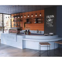 Comptoir de bar à café à surface solide en Corian de forme circulaire