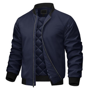 Vestes universitaires pour hommes personnalisées de haute qualité Broderie de lettres Manches en cuir Veste d'hiver Veste bomber Tissu personnalisé - Product Image 1
